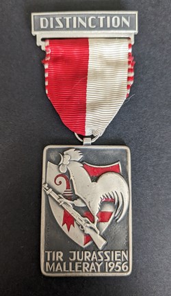 Médaille du prix de tir de tir jurassien de Malleray 1956