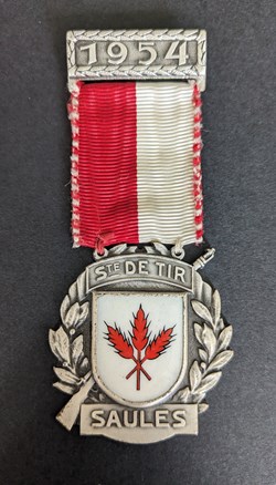 Médaille du prix de tir de la société de Saules 1954