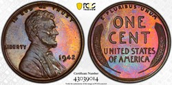 1942 Lincoln Cent PCGS PR65BN