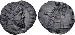 RC06010938 - AVREOLVS Usurper - Bi Antoninianvs - Mediolanvm; 267/268 AD
