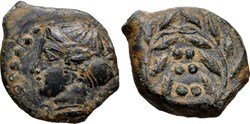 CJS0201010006 - AE hemilitron; Himera, Sicilia; 420 a.C.