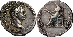 RC02002285 - VESPASIANVS - AR Denarivs - ROMA; 70 AD