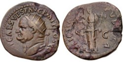 RC02002346 - FLAVIVS VESPASIANVS Avg - AE Dvpondivs - ROMA; 76 AD