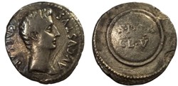 RC01001637 - AVGVSTVS - AR DENARIVS - Caesaravgvsta (Hispania); 18 BC