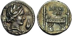 RA300365 - L.FVRIVS Cn. BROCCHVS - AR Denarivs - ROMA; 63 BC