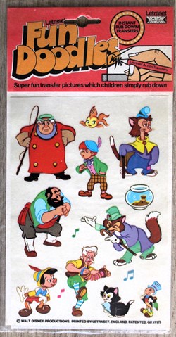 Décalcomanies - Letraset - Fun Doodles - Pinocchio