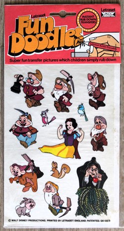 Décalcomanies - Letraset - Fun Doodles - Blanche neige et les 7 nains