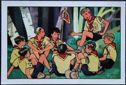 Image / Chromo - La vie fière et joyeuse des scouts - II-09 - Une réunion de patrouille