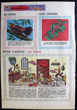 Mini-album Francs Jeux - Planche Oiseaux / Fleurs lointaines / Métiers d'autrefois