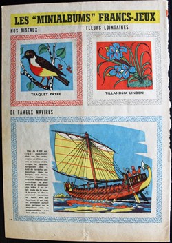 Mini-albums Francs Jeux - Planches Oiseaux / Fleurs lointaines / Fameux navires - Série 1