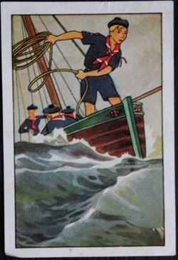 Image / Chromo - La vie fière et joyeuse des scouts - VIII-06 - L'amarre