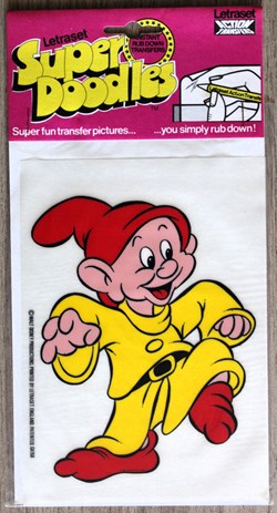 Décalcomanies - Letraset - Super Doodles - Blanche neige et les 7 nains - Simplet