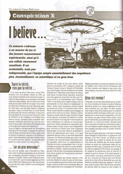 Scénario - Conspiration X - l believe...