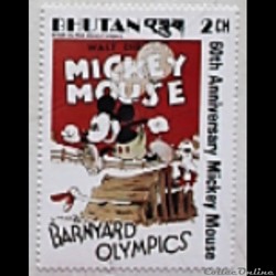 Timbre - Mickey Mouse - Bhoutan - 2