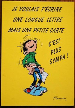 FRANQUIN . GRANDE CARTE ANNIVERSAIRE GASTON LAGAFFE . DALIX . 1993 .