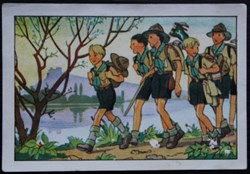 Image / Chromo - La vie fière et joyeuse des scouts - V-01 - Les scouts en marche