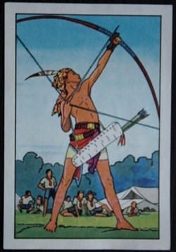 Image / Chromo - La vie fière et joyeuse des scouts - VI-07 - Le tir à l'arc