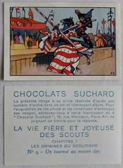 Image / Chromo - La vie fière et joyeuse des scouts - I-09 - Un tournoi au moyen âge