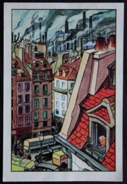 Image / Chromo - La vie fière et joyeuse des scouts - VI-01 - La ville enfumée...