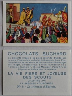 Image / Chromo - La vie fière et joyeuse des scouts - XVI-08 - Le triomphe d'Eudoxie