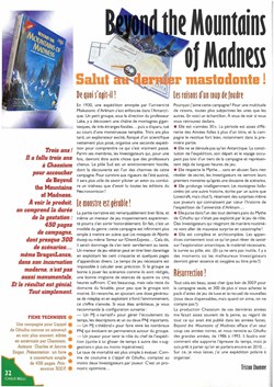 Critique - L'appel de Cthulhu 5 - Beyond the mountains of Madness