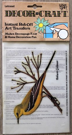 Décalcomanies - Letraset - Decor Craft - Oiseau