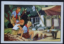 Image / Chromo - La vie fière et joyeuse des scouts - V-02 - La cuisine en plein air