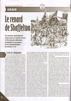 Scénario - AD&D2 - Le renard de Shaffelton