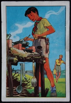 Image / Chromo - La vie fière et joyeuse des scouts - XX-09 - Un feu surélevé