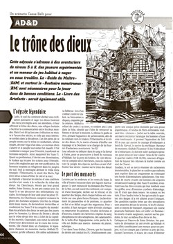 Scénario - AD&D2 - Le trône des Dieux