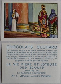 Image / Chromo - La vie fière et joyeuse des scouts - XVI-03 - Athénaïs rencontre Pulchérie