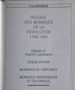 Alain Brandon , Recueil des monnaies de la révolution 1789-1804