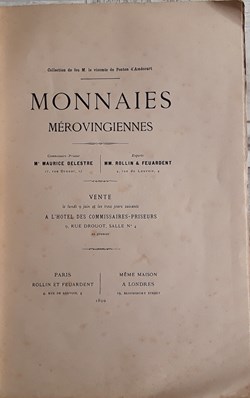 Collection Ponton D'Amécourt , monnaies Mérovingiennes