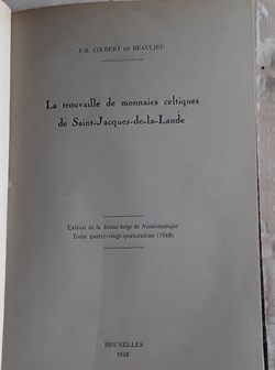 J.B. Colbert de Beaulieu , La trouvaille de monnaies celtiques de Saint-Jacques-De-La-Lande