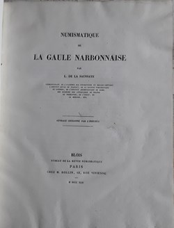 L. De la Saussaye , Numismatique de la Gaule Narbonnaise
