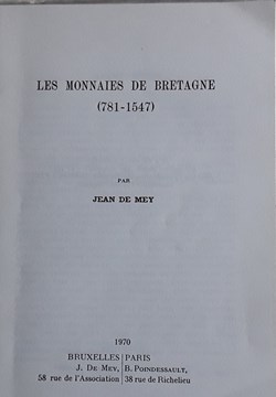 Jean de Mey , G. Pauwels , Les monnaies de Bretagne et de la gaule Belgique