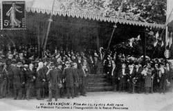 Besançon (Fêtes du 13,14,15/08/1910 le président Fallières à l'inauguration de la statue de Proudon)