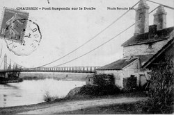 Chaussin pont suspendu sur le Doubs