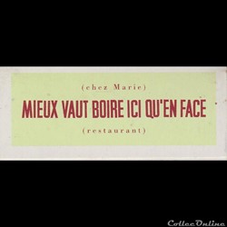 Mieux vaut boire ici qu'en face - Restaurant - 56.24.08 - ND