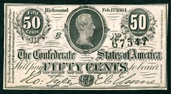 T-72. 1864 50¢ CSA
