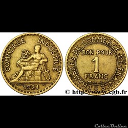 1 franc commerce et industrie 1924