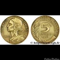 5 centimes 1967 'marianne'