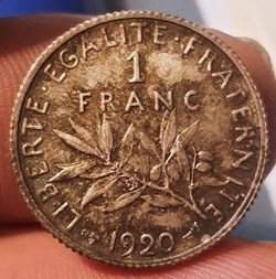 Troisieme Republique 1 Franc Semeuse 1920