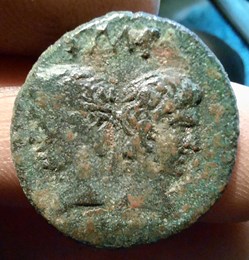 Nimes As A/Tetes adossees Auguste et Agrippa R/Crocodile -16-10 D24.4 P9.18g