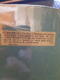 Le Livre de l' Apprenti L.°. TRAVAIL ET VRAIS AMIS FIDELES