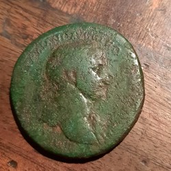 Trajan +110 A /Tete lauree a d R/Dieu du fleuve allonge D 32.9 P 27.25 RCV 3179 C20 RIC 463