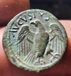 Auguste A / Tete lauree  d R /Aigle ailes deployees -15-10 D18.2 P 3.19g C27 RPC 508 BN 4730