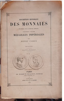 Description historique des Monnaies Henry Cohen 1868 imprimerie Rochette