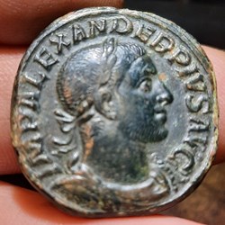 Alexandre Severe A/Tete lauree a d R / Sole marchant a g D30.5 P 23.61g ROME 4/193