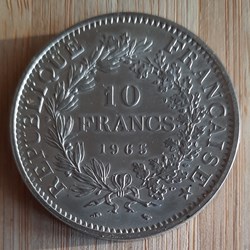 France 10 francs Piefort A/Couronne R/ Hercule entre Liberte et Egalite D37 P50.97g G813 F364